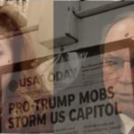 Maria Lazar and Tom Tiffany overlayed with a newspaper headline that reads: 