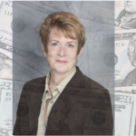 Michele Magadance Skinner portrait in front of cash money