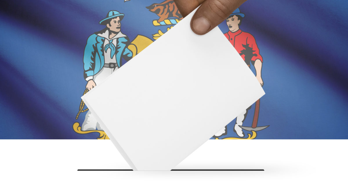 Ballot box with US state flag on background - Wisconsin