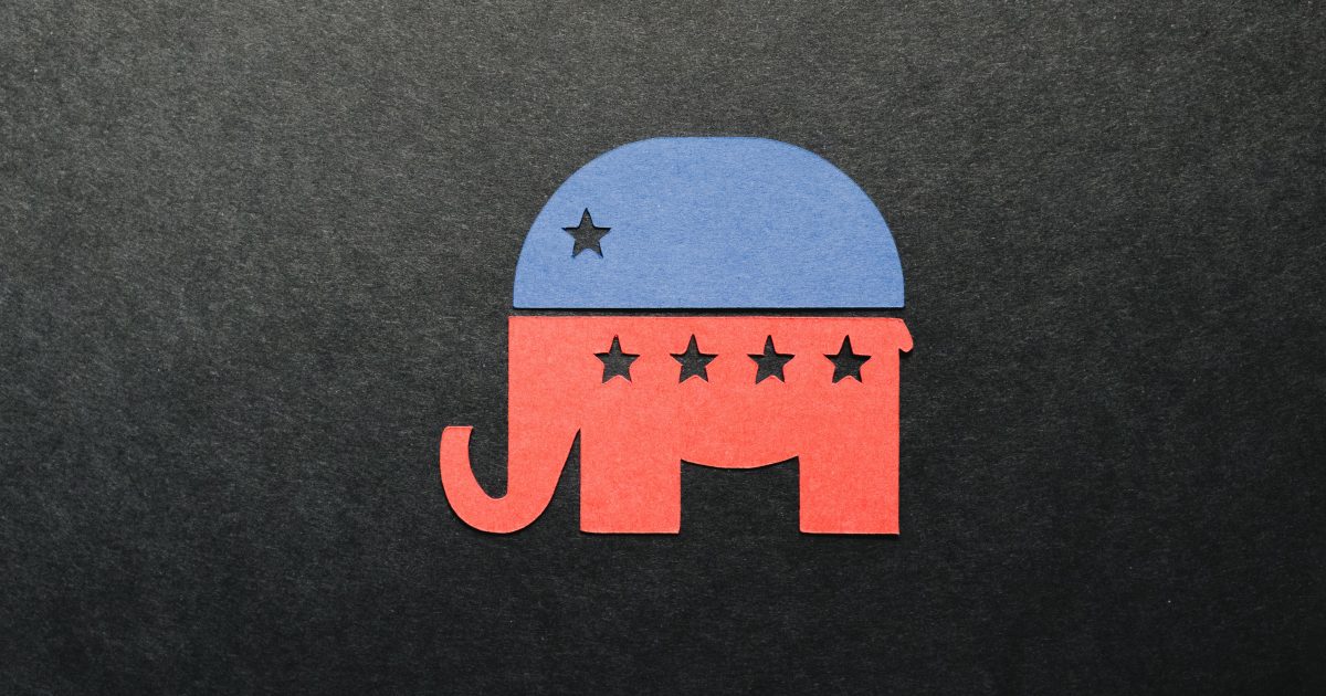 paper cutout of republican elephant