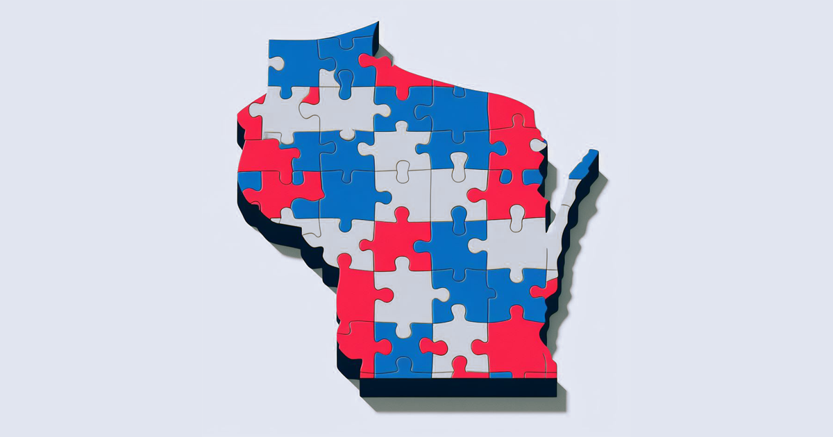 wisconsin redistricting map in the form of a puzzle